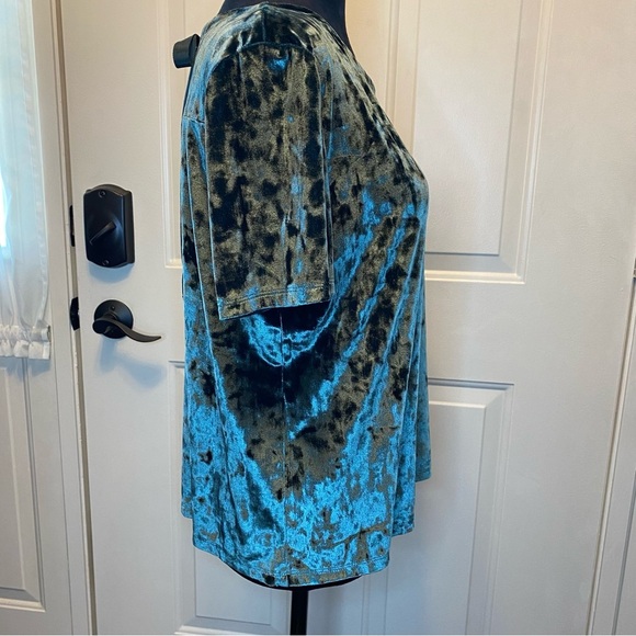 14th & Union Crushed Velvet Emerald Tee Sz Small Petite - Picture 11 of 11
